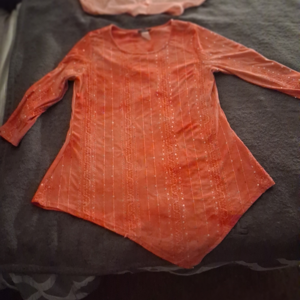 Cocomo Orange Sequin az cert Top